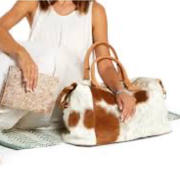 Cowhide Weekender Bag Tote, Duffle